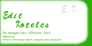 edit koteles business card